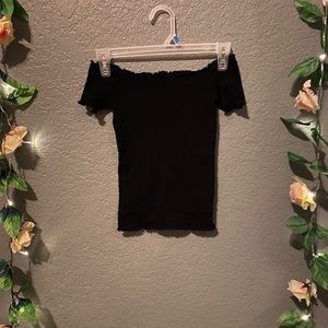 Black off the shoulder top